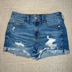 Denim Blue Women's Distressed Shorts